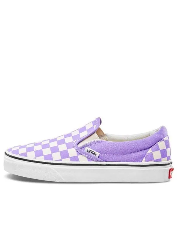 Кроссовки classic slip-on 'checkerboard - violet tulip' Vans — изображение 1 из 4, белый/фиолетовый