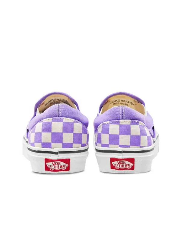 Кроссовки classic slip-on 'checkerboard - violet tulip' Vans — изображение 4 из 4, белый/фиолетовый