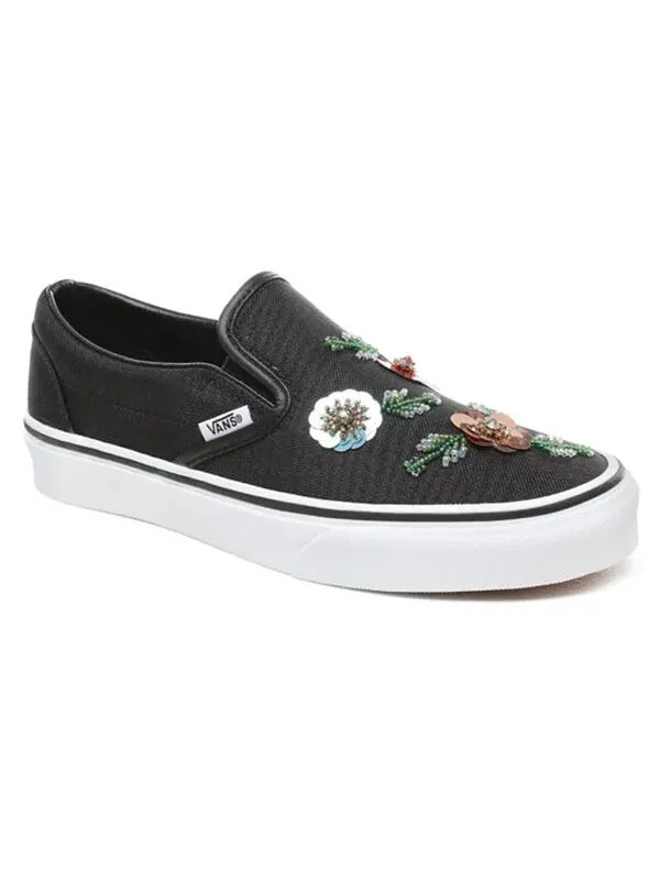 Кроссовки floral sequins slip-on shoes black Vans — изображение 4 из 4, черный