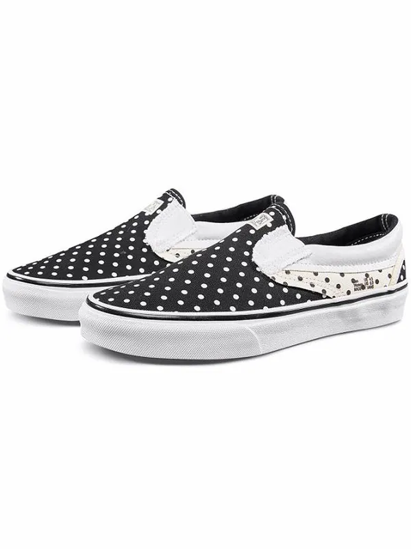 Кроссовки classic slip-on 'black white sail' Vans — изображение 2 из 4, черный/белый