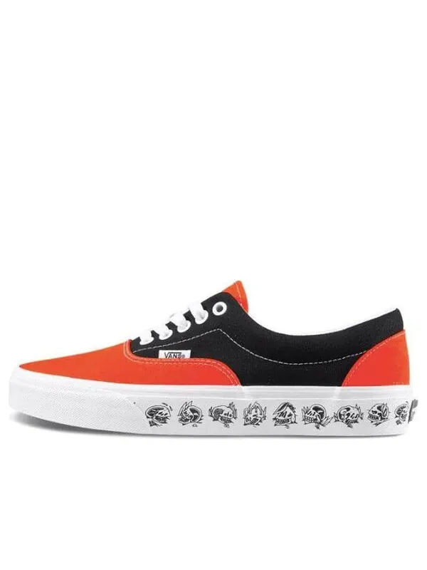 Кроссовки era skeleton printing retro casual canvas shoes black orange colorblock 'black orange' Vans — изображение 1 из 4