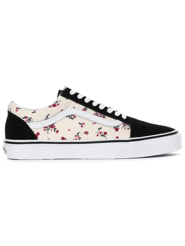 Кроссовки old skool 'ditsy floral - white' Vans — изображение 2 из 4, черный/белый