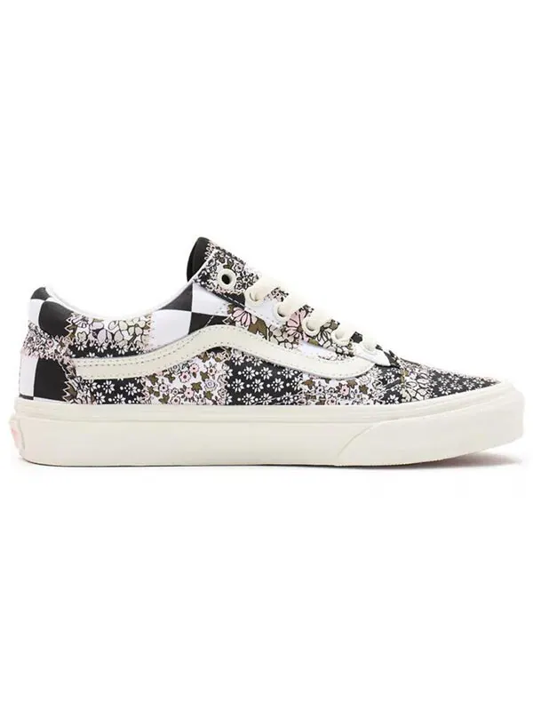Кроссовки old skool 'patchwork floral' Vans — изображение 2 из 4, белый/черный/розовый