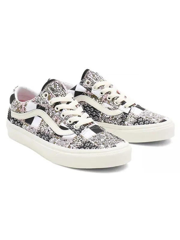 Кроссовки old skool 'patchwork floral' Vans — изображение 3 из 4, белый/черный/розовый