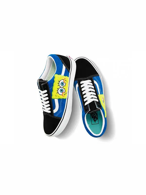 Кроссовки spongebob squarepants x old skool 'smile patch' Vans — изображение 4 из 4, черный/синий