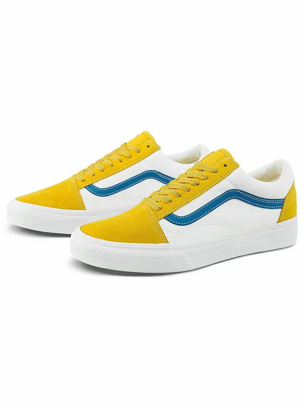 Кроссовки old skool white/yellow/blue Vans — изображение 2 из 4, белый/желтый/синий