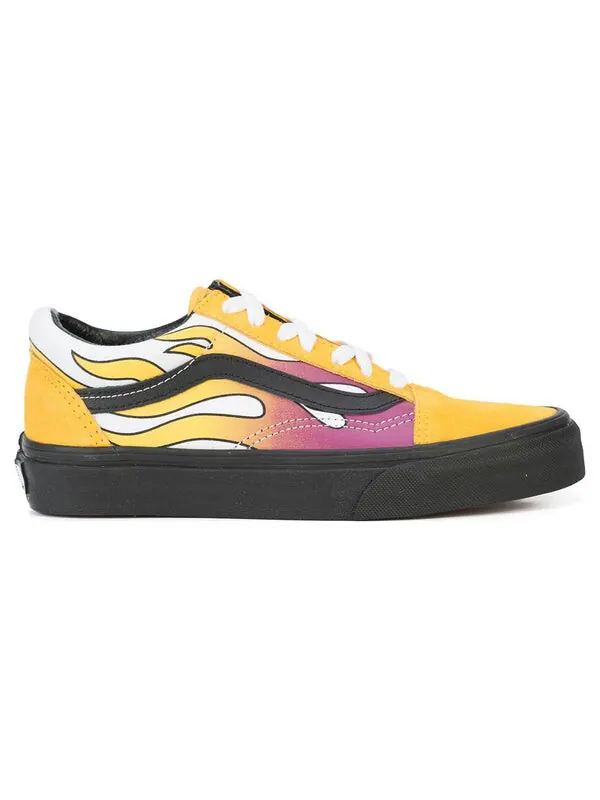 Кроссовки old skool 'flames' Vans — изображение 2 из 4, желтый/черный/фиолетовый