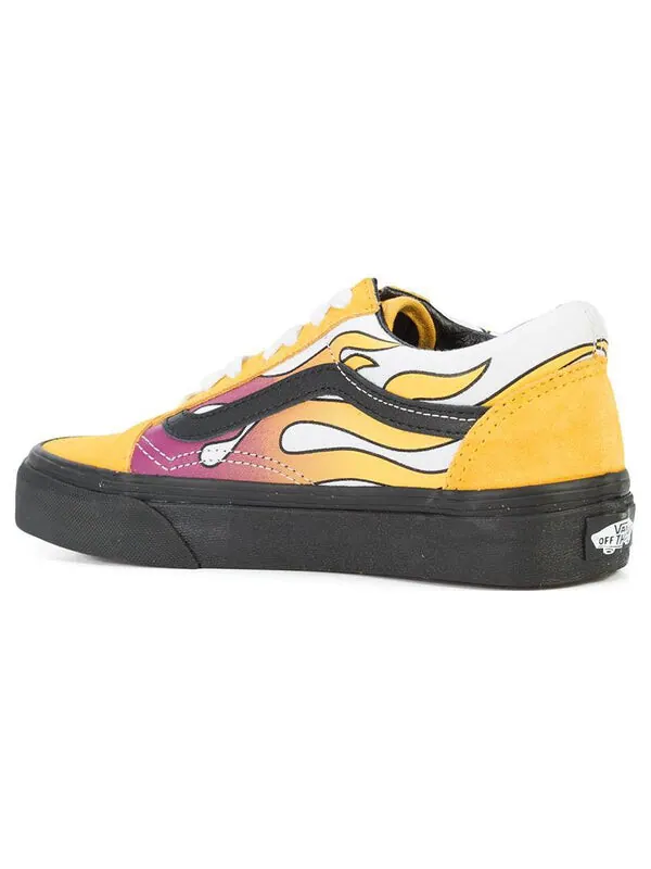 Кроссовки old skool 'flames' Vans — изображение 3 из 4, желтый/черный/фиолетовый
