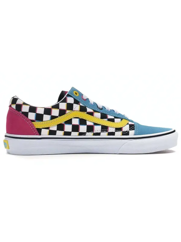 Кроссовки old skool 'crazy checks' Vans — изображение 2 из 4, синий/желтый