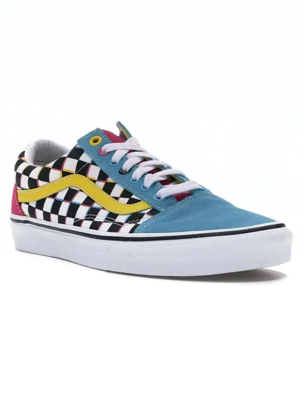 Кроссовки old skool 'crazy checks' Vans — изображение 3 из 4, синий/желтый