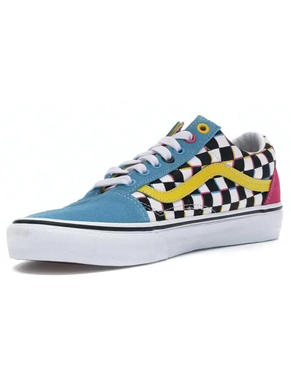 Кроссовки old skool 'crazy checks' Vans — изображение 4 из 4, синий/желтый