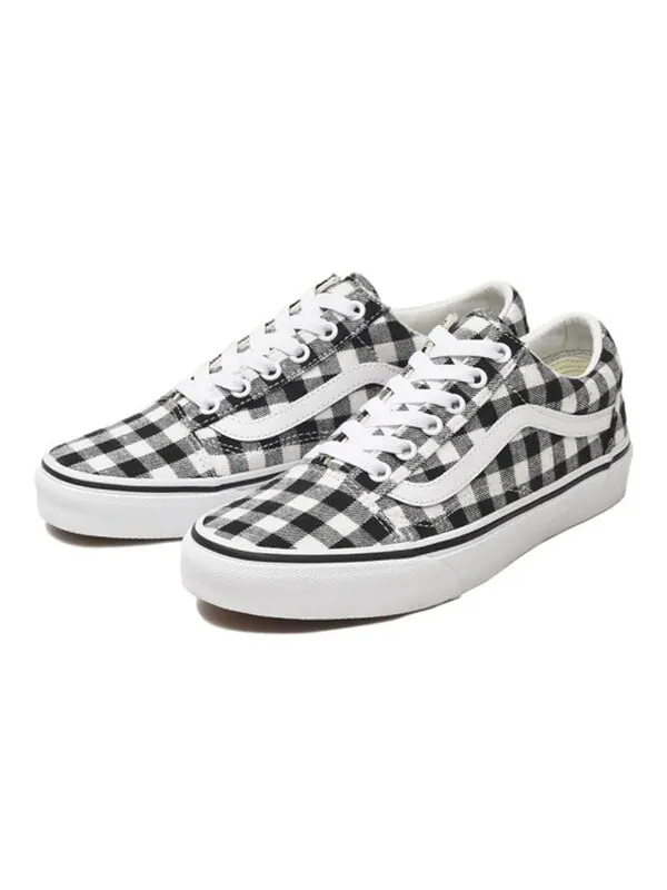 Кроссовки old skool gingham 'black white' Vans — изображение 2 из 4, черный/белый