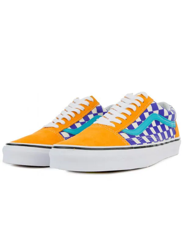 Кроссовки old skool 'thermochrome checkerboard' Vans — изображение 3 из 4, синий/желтый