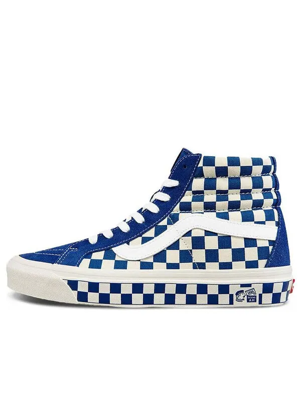 Кроссовки style 38 checkerboard blue/white Vans — изображение 1 из 4, белый/синий