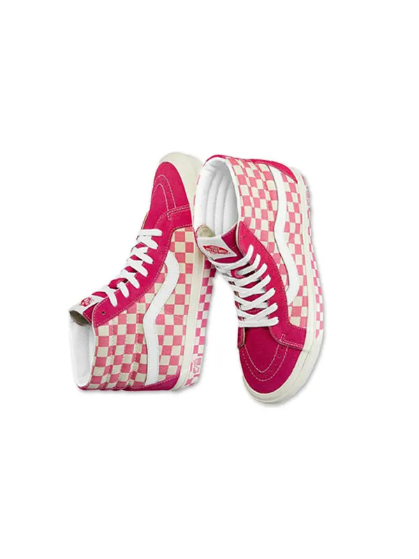 Кроссовки style 38 checkerboard pink/white Vans — изображение 3 из 4, белый/розовый