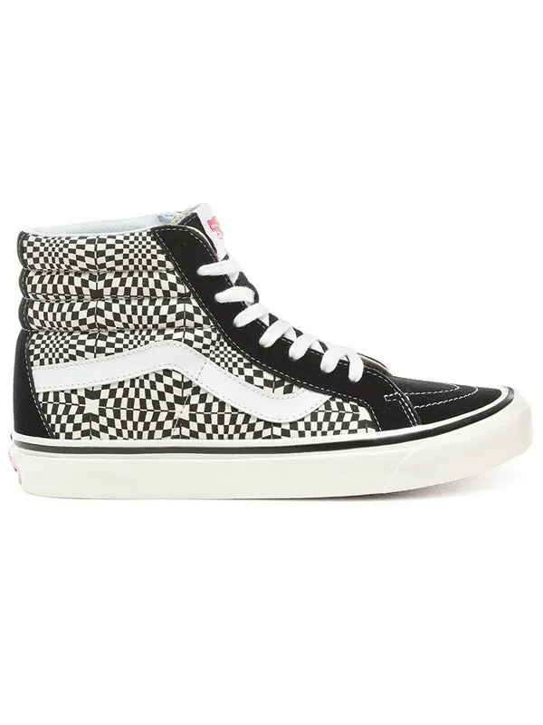 Кроссовки sk8-hi 38 dx 'warp check - black white' Vans — изображение 2 из 4, черный