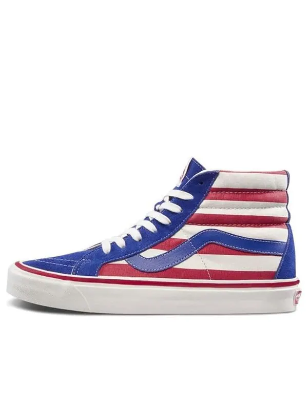 Кроссовки sk8-hi 38 dx 'anaheim factory - stripes' Vans — изображение 1 из 4, синий/красный/белый