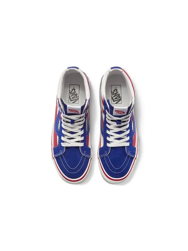 Кроссовки sk8-hi 38 dx 'anaheim factory - stripes' Vans — изображение 3 из 4, синий/красный/белый