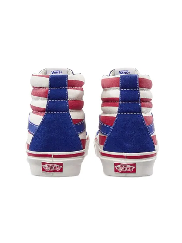 Кроссовки sk8-hi 38 dx 'anaheim factory - stripes' Vans — изображение 4 из 4, синий/красный/белый
