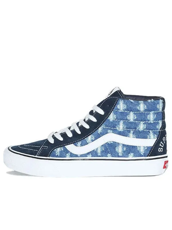 Кроссовки supreme x sk8-hi 'blue hole punch denim' Vans — изображение 1 из 4, синий