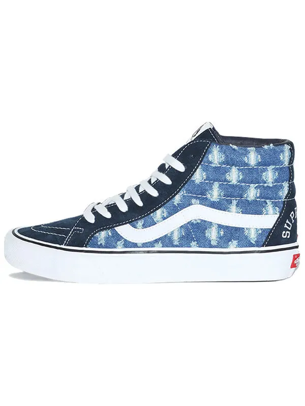 Кроссовки supreme x sk8-hi 'blue hole punch denim' Vans — изображение 2 из 4, синий