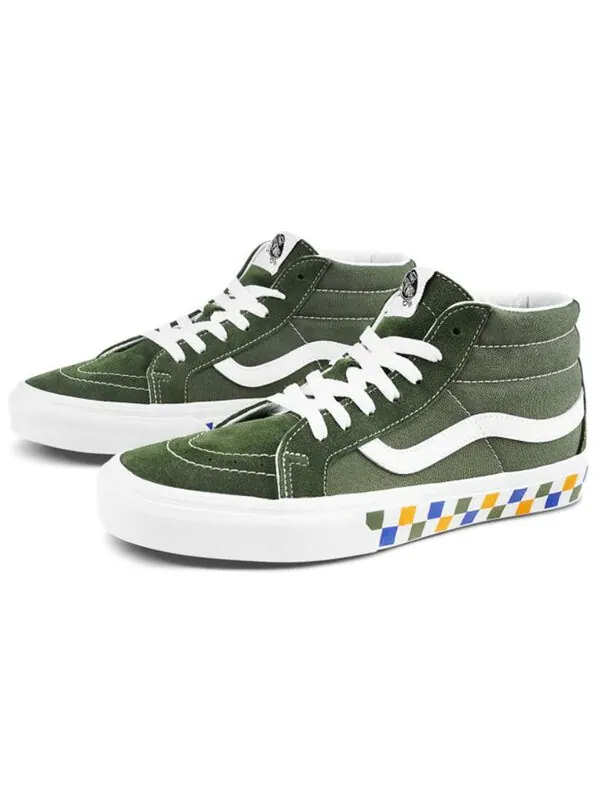 Кроссовки sk8-mid reissue dark green Vans — изображение 2 из 4, темный зеленый