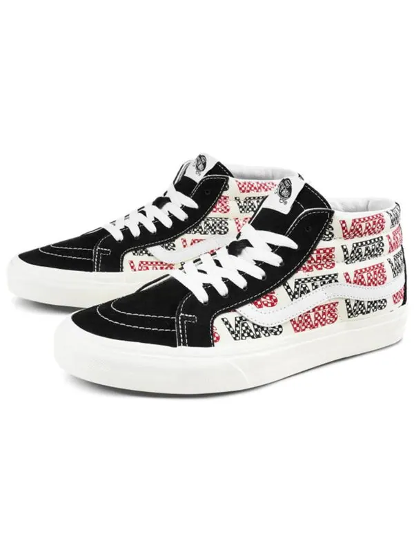 Кроссовки sk8-mid reissue black and white Vans — изображение 2 из 4, черный белый