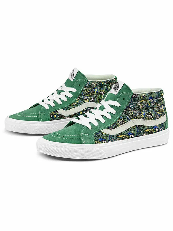 Кроссовки sk8-mid reissue 'paisley - hedge green' Vans — изображение 2 из 4, зеленый