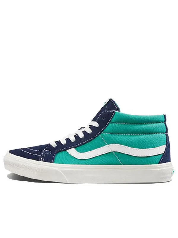 Кроссовки sk8-mid reissue black-green 'blue green' Vans — изображение 1 из 4, синий/зеленый