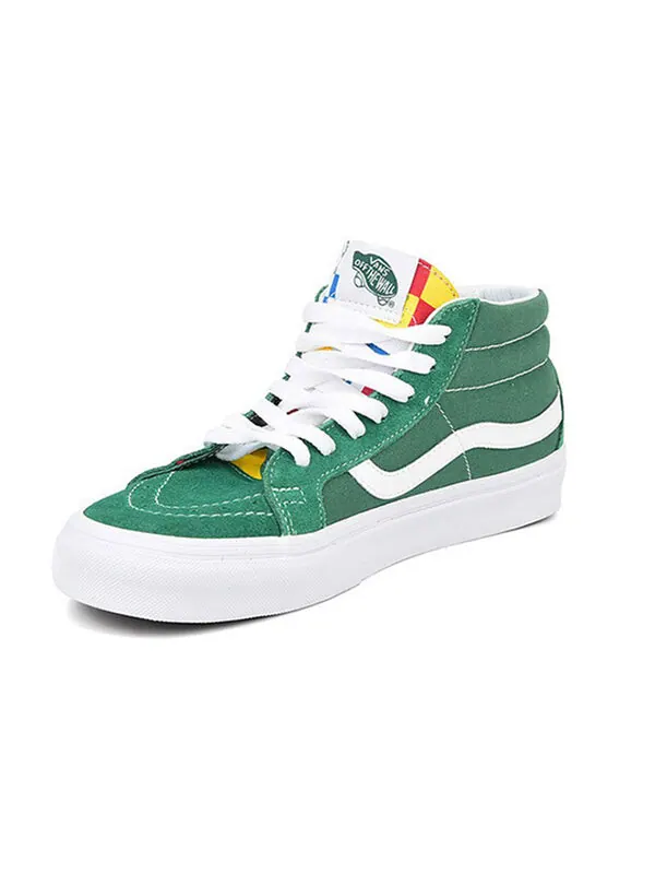 Кроссовки sk8-mid suede street style sneakers 'green white' Vans — изображение 2 из 4, зеленый/белый