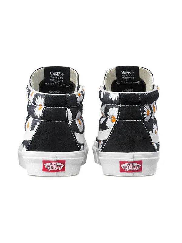 Кроссовки sk8-mid flower pattern 'black white' Vans — изображение 4 из 4, черный/белый
