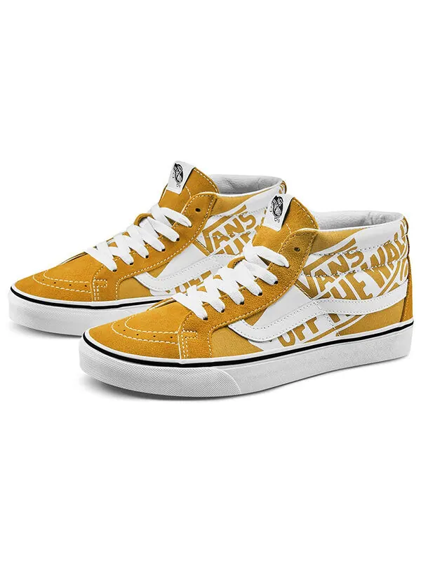 Кроссовки sk8-mid reissue logo 'yellow white' Vans — изображение 2 из 4, желтый/белый