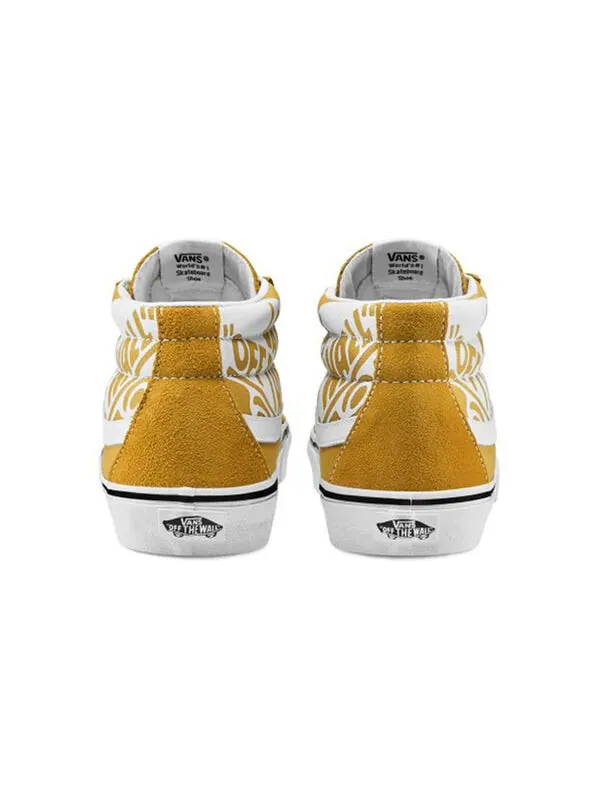 Кроссовки sk8-mid reissue logo 'yellow white' Vans — изображение 4 из 4, желтый/белый