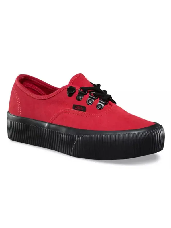 Кроссовки embossed authentic platform 2.0 black/red Vans — изображение 3 из 4, черный/красный