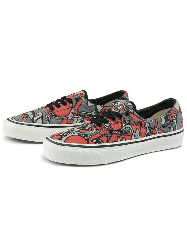 Кроссовки og era lx doodle red/grey Vans — изображение 2 из 4, красный/серый