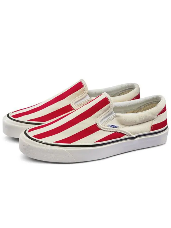 Кроссовки classic slip-on 98 dx 'anaheim factory - red big stripes' Vans — изображение 2 из 4, красный/белый
