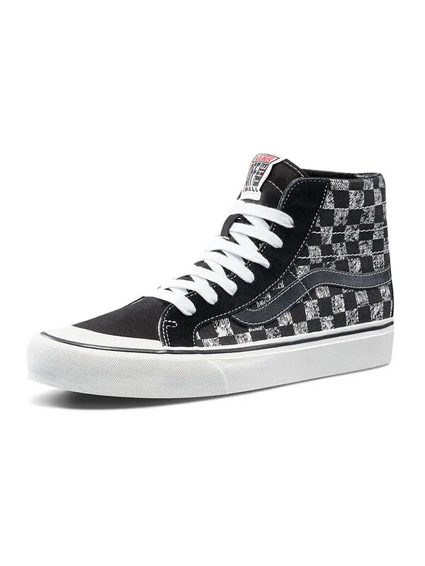 Кроссовки sk8-hi checkboard grey/black Vans — изображение 2 из 4, черный/белый