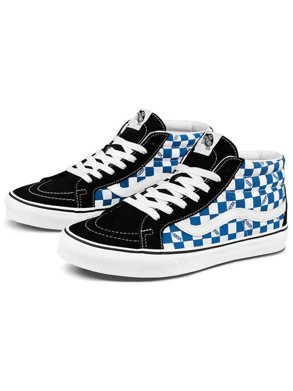 Кроссовки sk8-mid checkerboard blue/white Vans — изображение 2 из 4, мульти