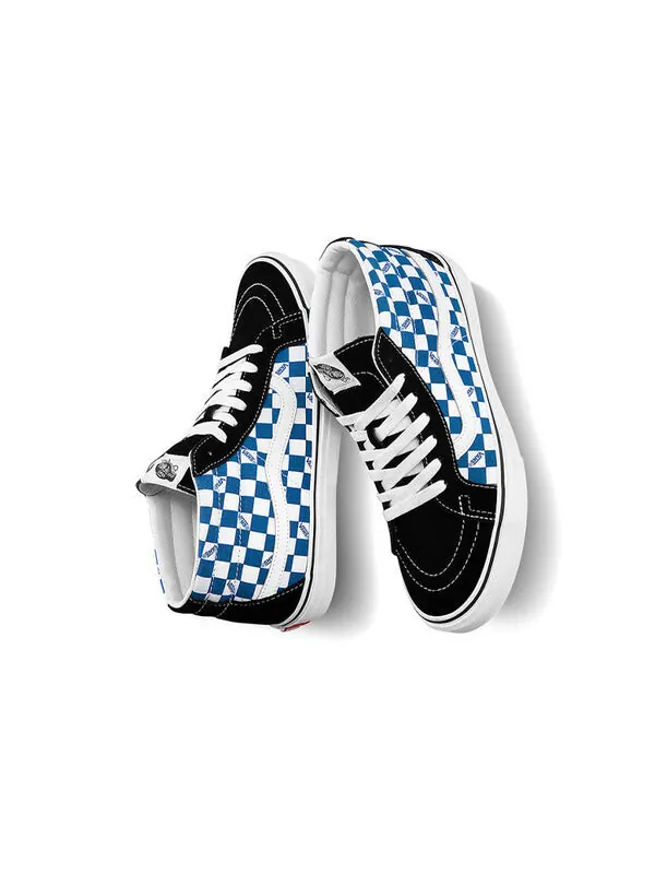Кроссовки sk8-mid checkerboard blue/white Vans — изображение 4 из 4, мульти