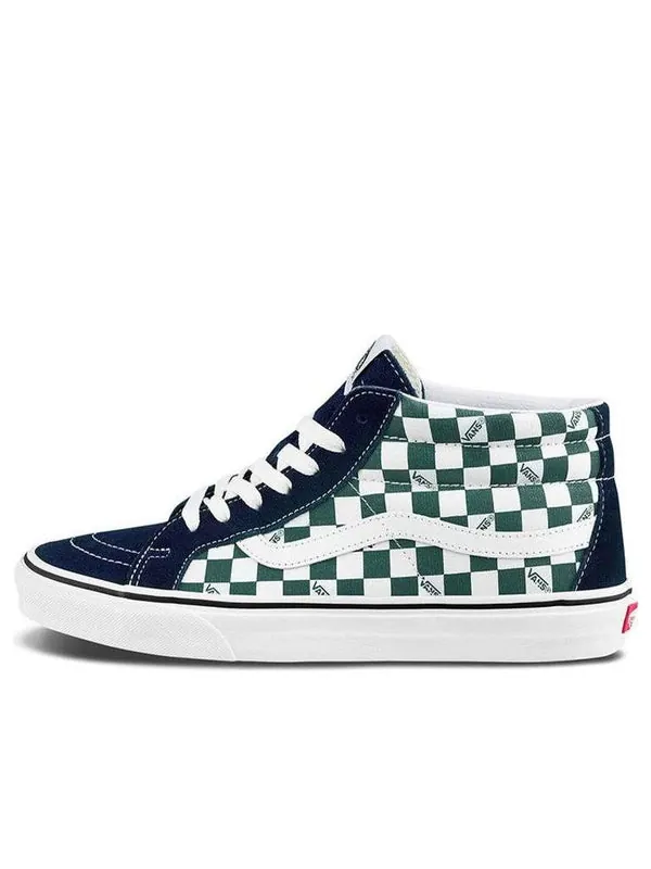 Кроссовки sk8-mid checkerboard green/white Vans — изображение 1 из 4, зеленый, белый