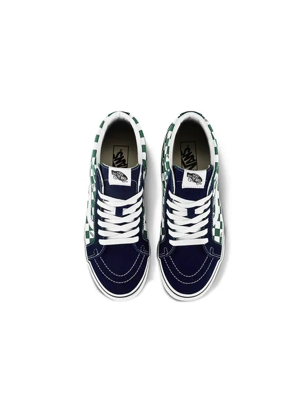 Кроссовки sk8-mid checkerboard green/white Vans — изображение 3 из 4, зеленый, белый