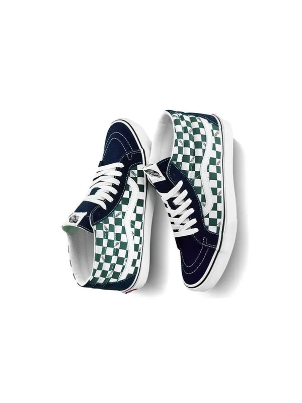 Кроссовки sk8-mid checkerboard green/white Vans — изображение 4 из 4, зеленый, белый