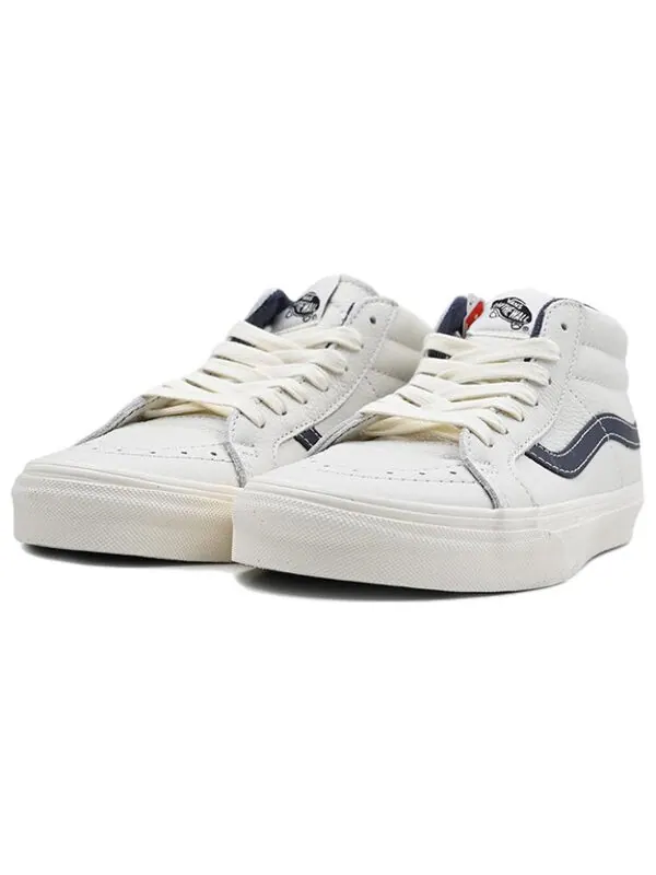 Кроссовки sk8-mid mid-top casual skate shoes white blue Vans — изображение 2 из 4, белый/синий
