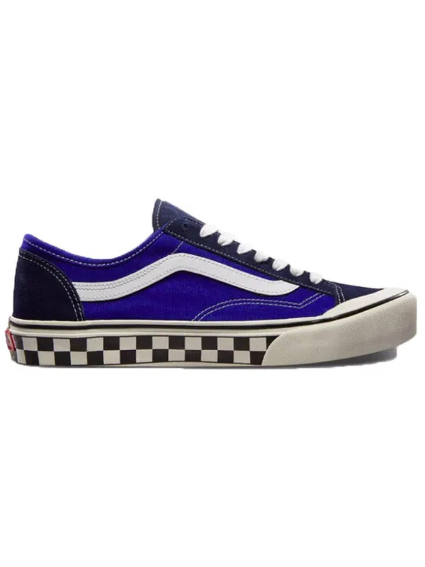 Кроссовки checkerboard style 36 decon sf 'true blue/marshmallow' Vans — изображение 2 из 4, синий