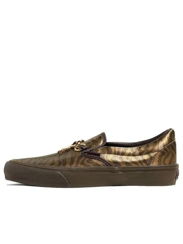 Кроссовки needles x vault classic slip-on v 'animal print - brown' Vans — изображение 1 из 4, коричневый