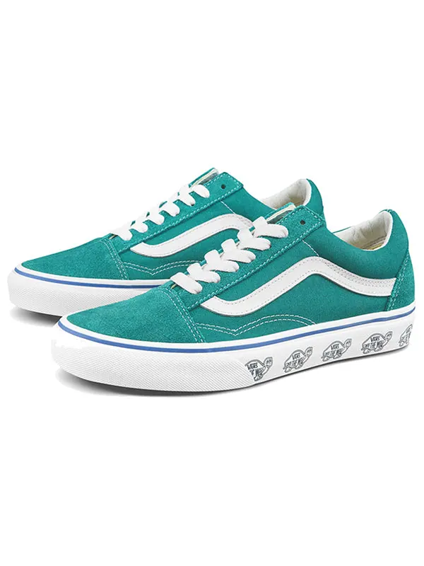 Кроссовки sidewall print old skool blue Vans — изображение 2 из 4, синий