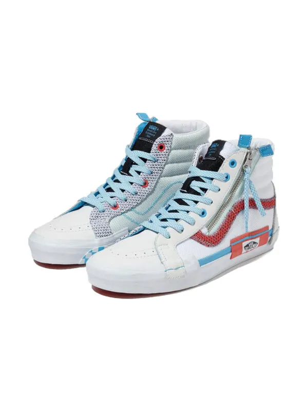 Кроссовки Vans SK8-HI Cap White — изображение 2 из 4, белый/синий/оранжевый