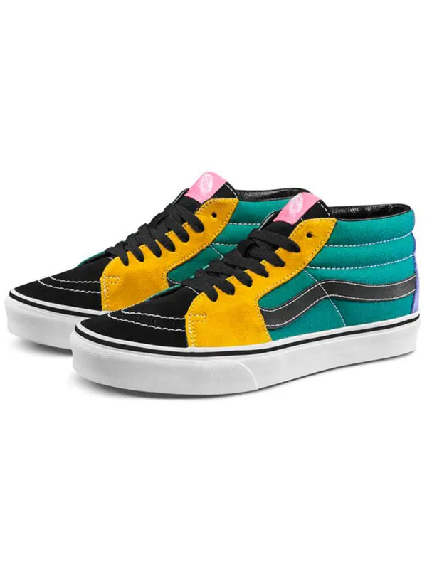Кроссовки sk8-hi mid 'cadmium yellow tidepoo' Vans — изображение 2 из 4, желтый/зеленый/черный