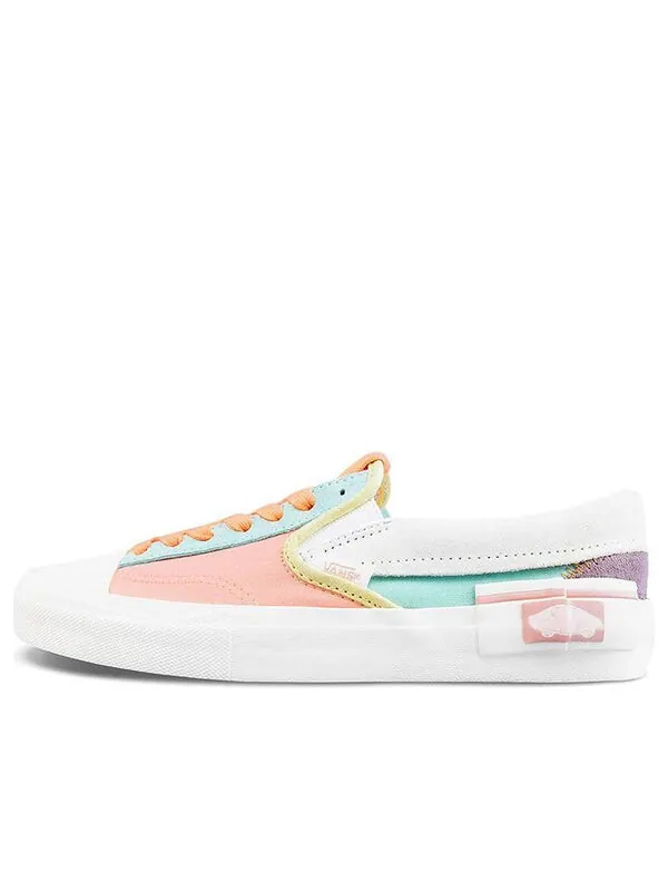 Кроссовки Vans Slip-On Cap 'White Blue Pink' — изображение 1 из 4, белый/синий/розовый