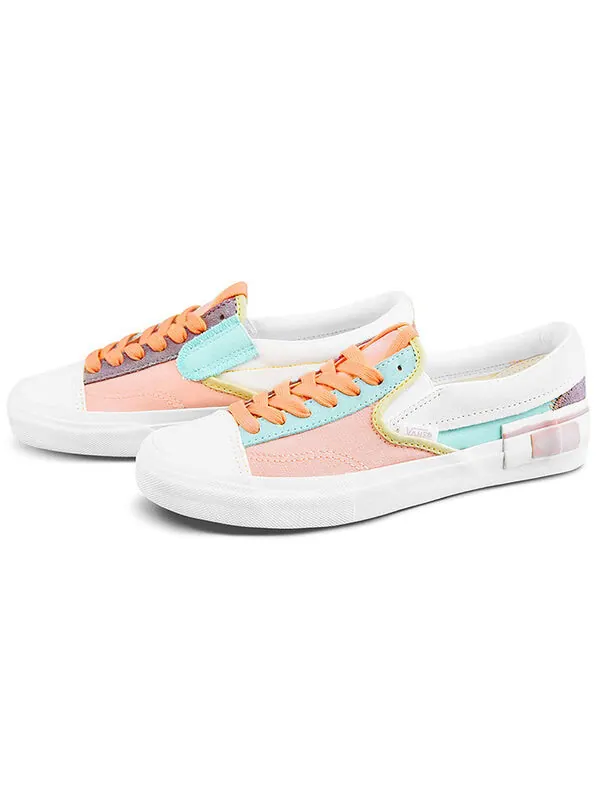 Кроссовки Vans Slip-On Cap 'White Blue Pink' — изображение 2 из 4, белый/синий/розовый